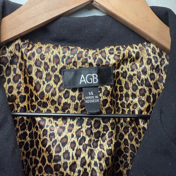 AGB Women's Button Front Blazer Jacket Black Size 14 - Picture 4 of 7